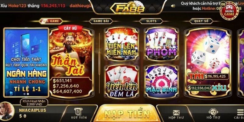 Tại cổng game cung cấp rất nhiều những thể loại game hấp dẫn khác nhau